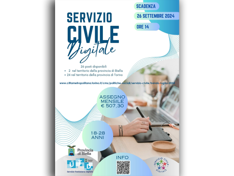 PROROGATO AL 3 OTTOBRE - bando per volontari del Servizio Civile digitale 2025